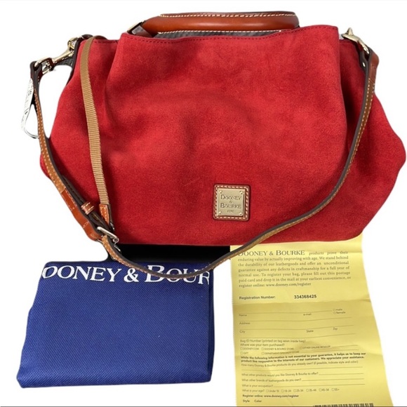 Dooney & Bourke Handbags - NWOT Dooney & Bourke Small Brenna Satchel in Red Suede
